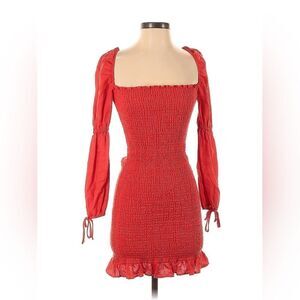 Reformation Linen Red Hilary dress Small